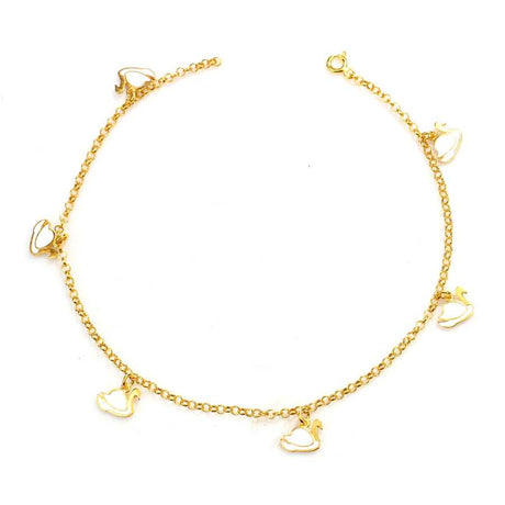 Professional Grade Sterling Silver Swan Anklet Set