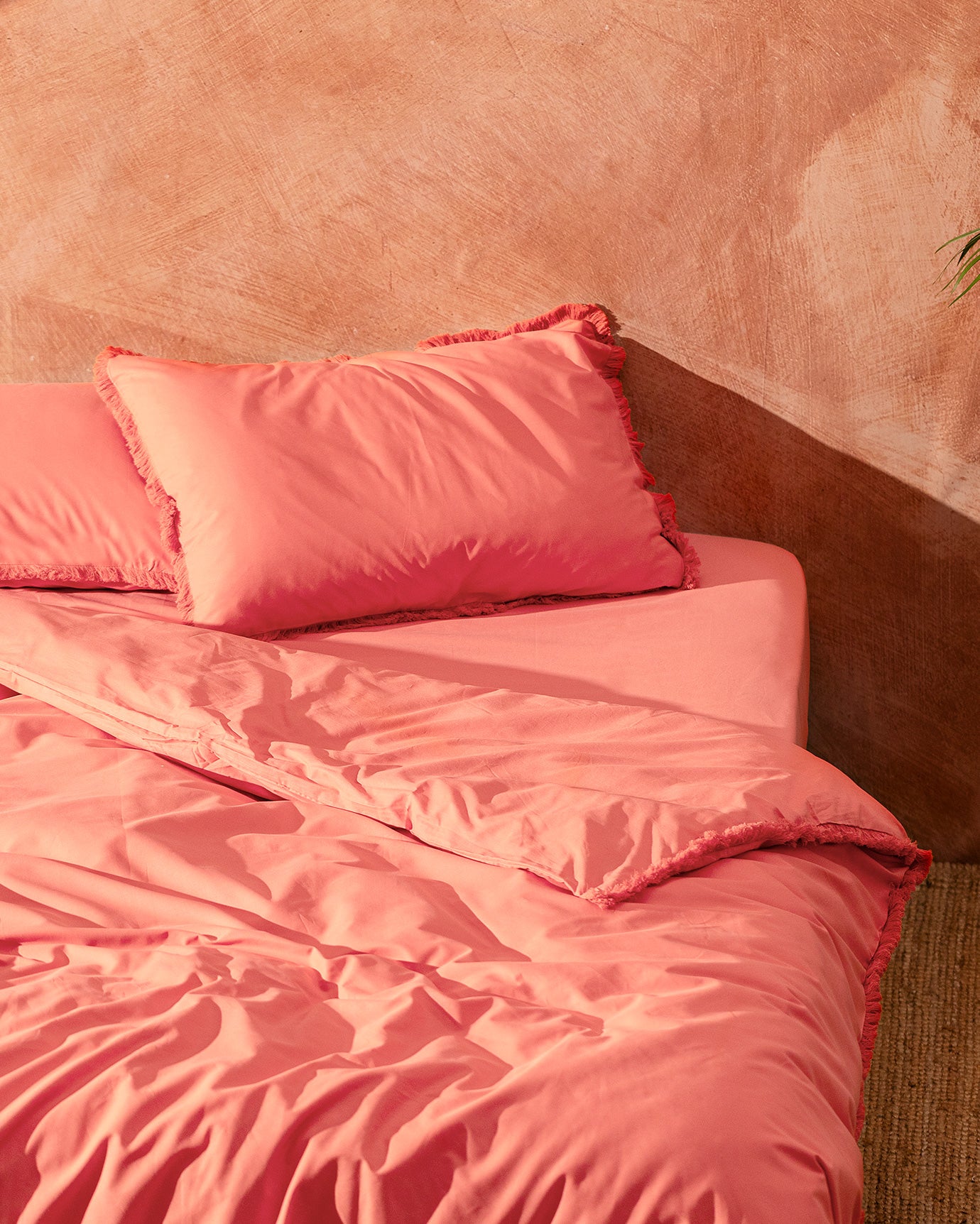 100% Cotton Double Duvet Cover Set - Tasseled Design