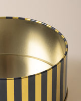 Small Round Metal Storage Box - Decorative Home Organizer