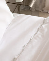100% Cotton King Size Duvet Cover Set - Fresh White & Blue