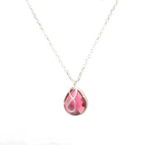 Premium 925 Sterling Silver Infinity Ruby Drop Necklace