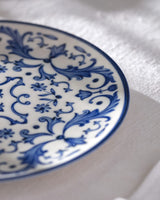 New Bone China Pasta Plate - Elegant Blue & White Serenity Pattern