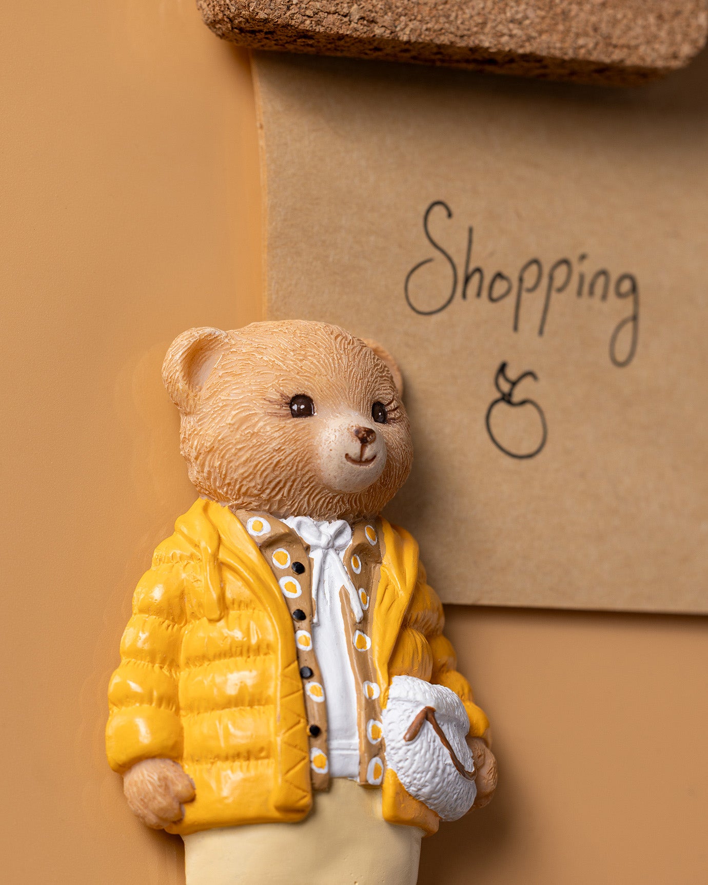 Resin Magnet - Charming Bear Accent for Kitchen & Home