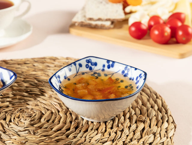 Elegant Blue New Bone China Soup Bowl - Modern Dining Tableware