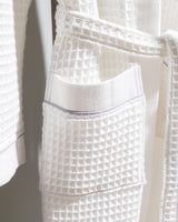 Luxurious 100% Cotton Kimono Bathrobe - Plush Absorbent Comfort