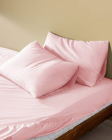 Double Ranforce Cotton Fitted Sheet Set - Soft Blush Pink