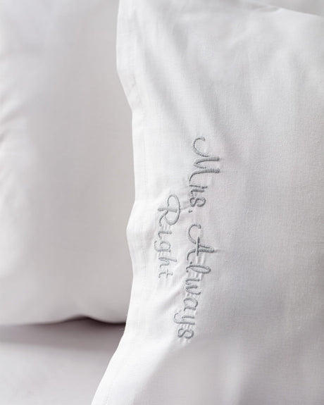 2-Pack Recycled Cotton Pillowcases - White & Gray