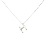 Sterling Silver 3D H Initial Necklace - Elegant Letter Pendant