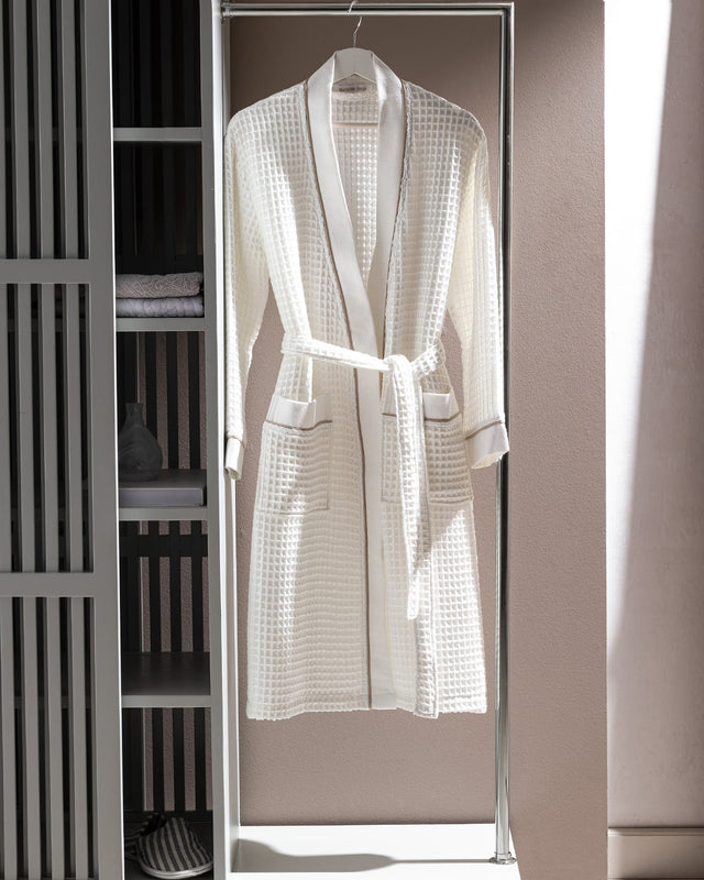 100% Cotton Kimono Bathrobe - Soft & Absorbent Unisex Comfort
