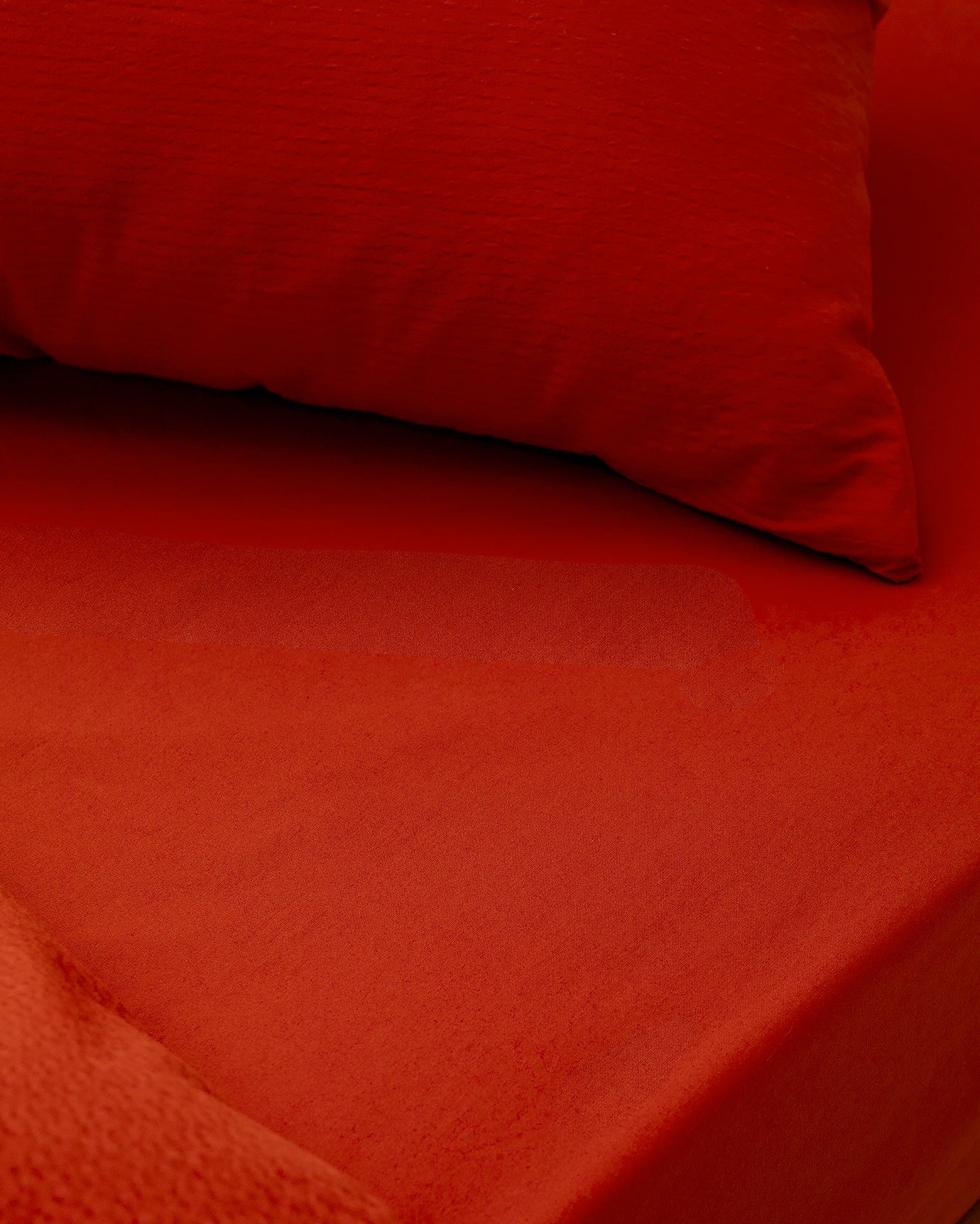 Ensemble de housse de couette double Gauffre froissée lavée - Parure de lit orange doux