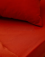 Ensemble de housse de couette double Gauffre froissée lavée - Parure de lit orange doux