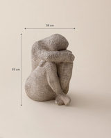 Resin Decorative Bust - Elegant Alice Sculpture in Soft Grey