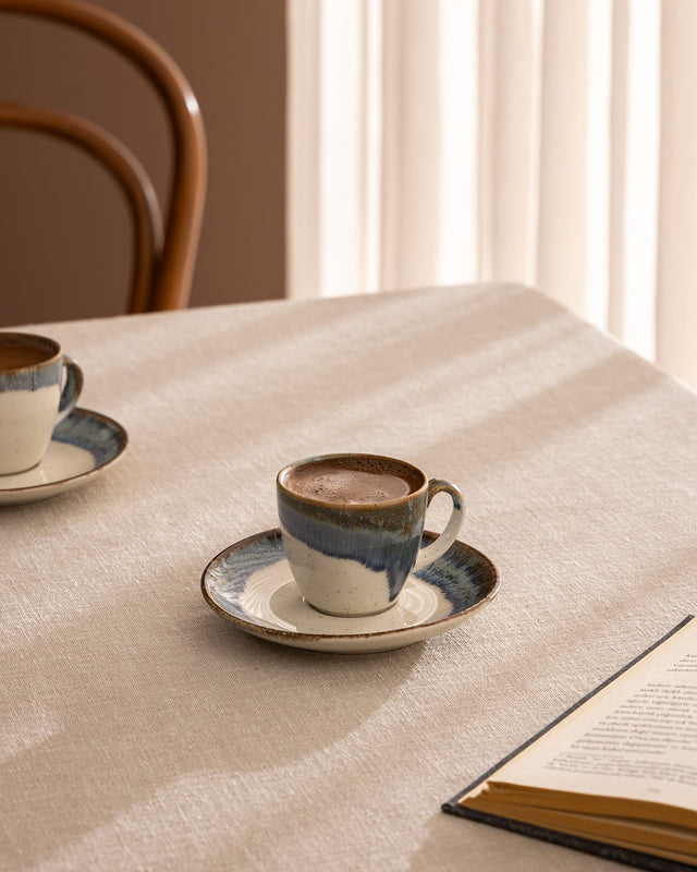 High-Quality Porcelain Coffee Cup Set - Elegant Tableware for Six