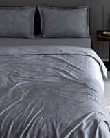 100% Cotton Sateen Double Duvet Cover Set - Vannes Printed Design