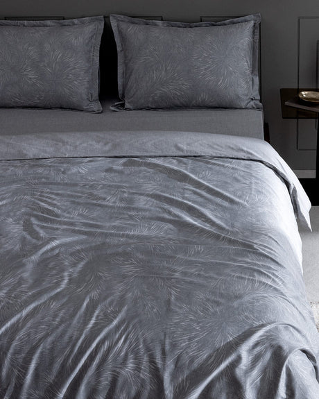100% Cotton Sateen Double Duvet Cover Set - Vannes Printed Design