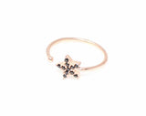 Premium 925 Sterling Silver Star Ring Pink Black Stone