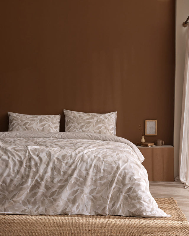 100% Cotton King Size - Leaf Pattern Duvet Cover Set
