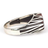 Anillo para Hombre de Plata Esterlina 925 - Diseño Redondo con Piedra Preciosa Zultanita