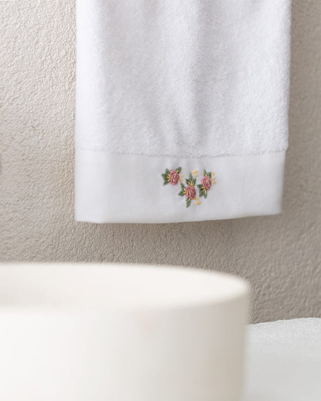 Dorothy Embroidered 100% Cotton Face Towel - Ultra Soft & Absorbent