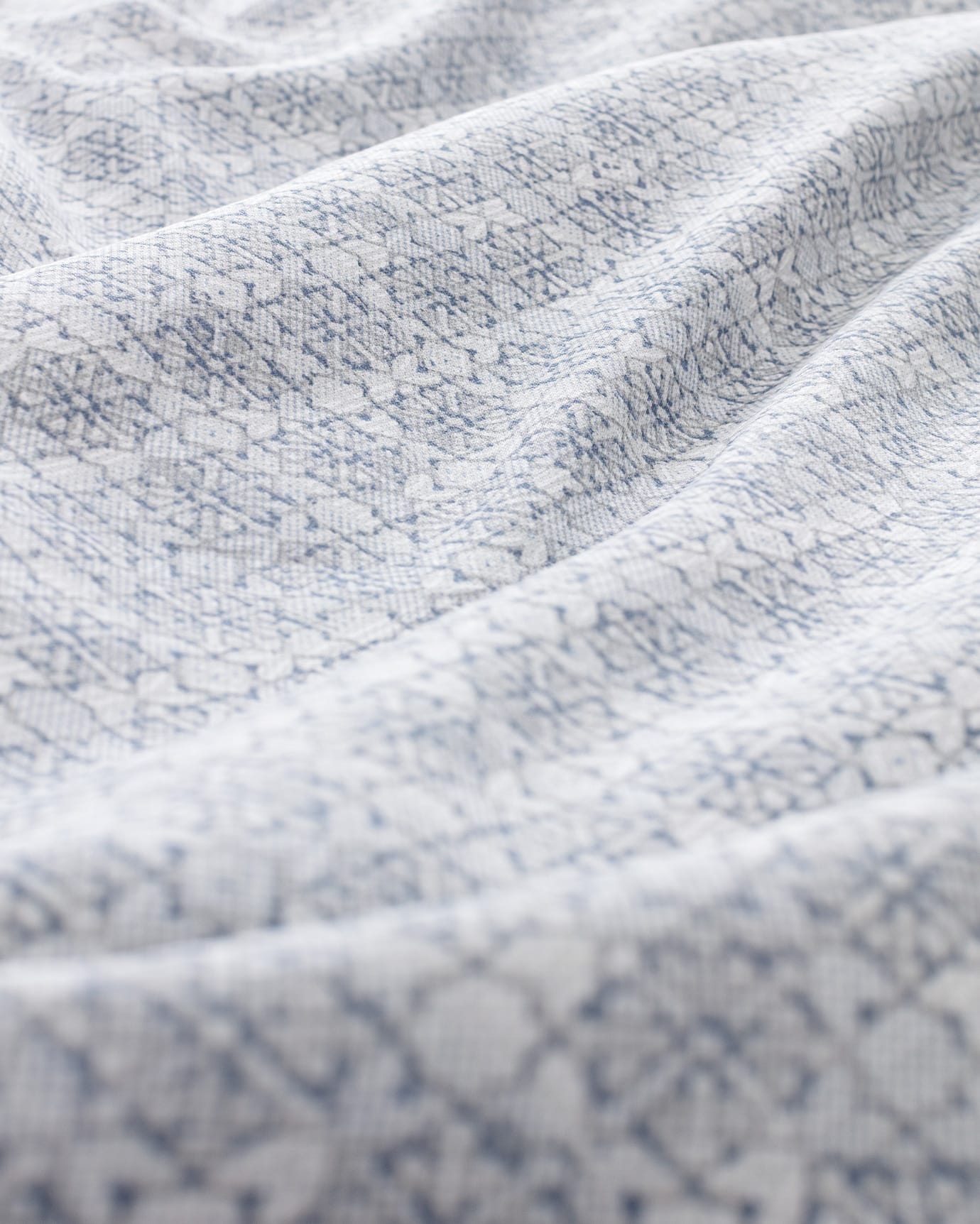 King Size 100% Cotton Printed Duvet Cover Bedding Set - Blue Gray