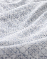 King Size 100% Cotton Printed Duvet Cover Bedding Set - Blue Gray