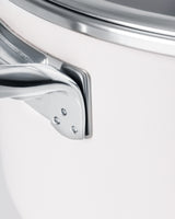 Titanium Enamel Deep Cooking Pot, 18 cm, White
