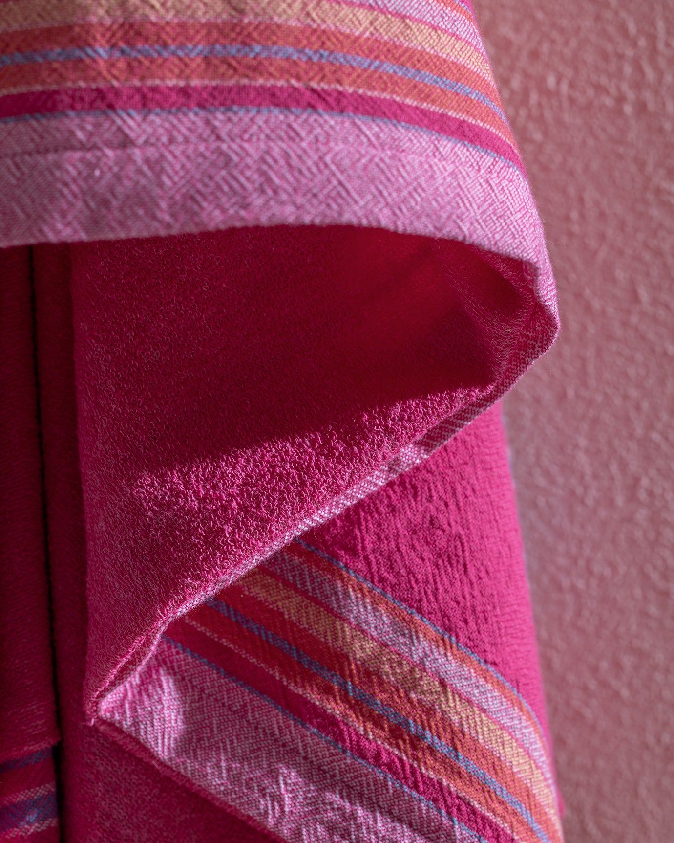 100% Cotton Double Face Turkish Bath & Beach Towel - Dark Pink