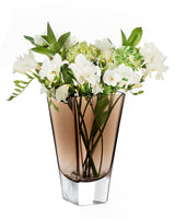 Artisanal Brown Glass Vase - Handcrafted Elegance for Home Decor