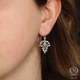 925 Sterling Silver Earrings - Plane Leaf Filigree Design