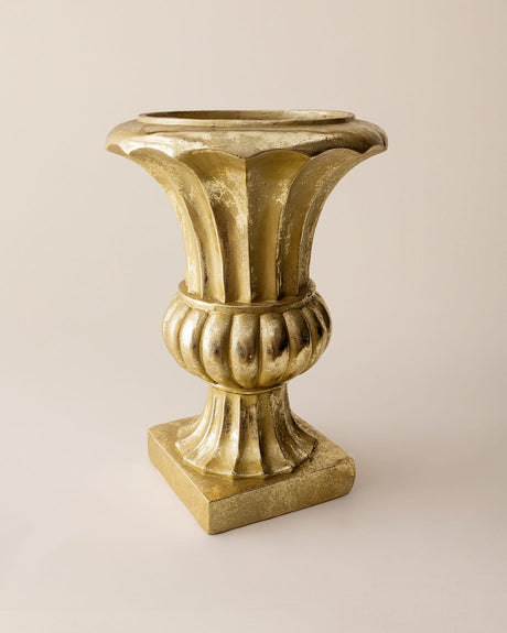 Elegant Resin Floor Planter - Gold Finish for Sophisticated Decor