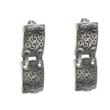 925 Sterling Silver Patterned Earrings - Black Rhodium Plated