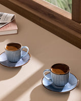 Porcelain 6-Person Coffee Set - Natural Kleby Design
