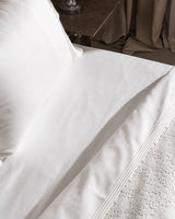100% Cotton Sateen Duvet Cover Set - Elegant Embroidered Bedding