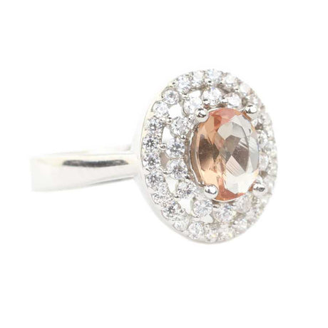 Premium 925 Sterling Silver Oval Sultanite Halo Ring
