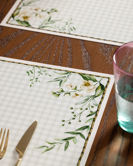 Polyester 4-Piece Placemat Set - Easy-Care Dining Accent
