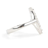 925 Sterling Silver Shuttle Model Ring with Baguette Zircon Stones