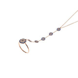 925 Sterling Rose Silver Evil Eye Hand Chain with Zircon
