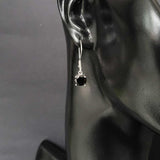 Premium 925 Sterling Silver Large Round Onyx Earrings