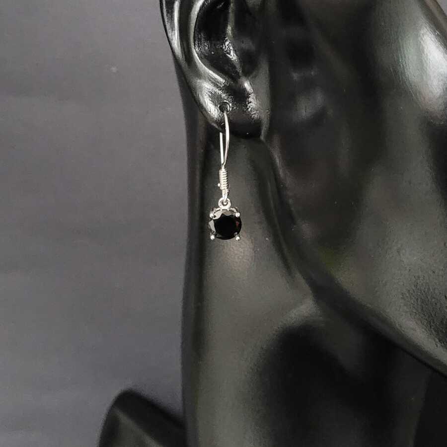 Premium 925 Sterling Silver Large Round Onyx Earrings
