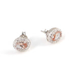 925 Sterling Silver Zultanite Oval Halo Stud Earrings - Elegant Dainty Design