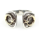 Bague pour homme en argent sterling - Croissant et étoile gravés à la main