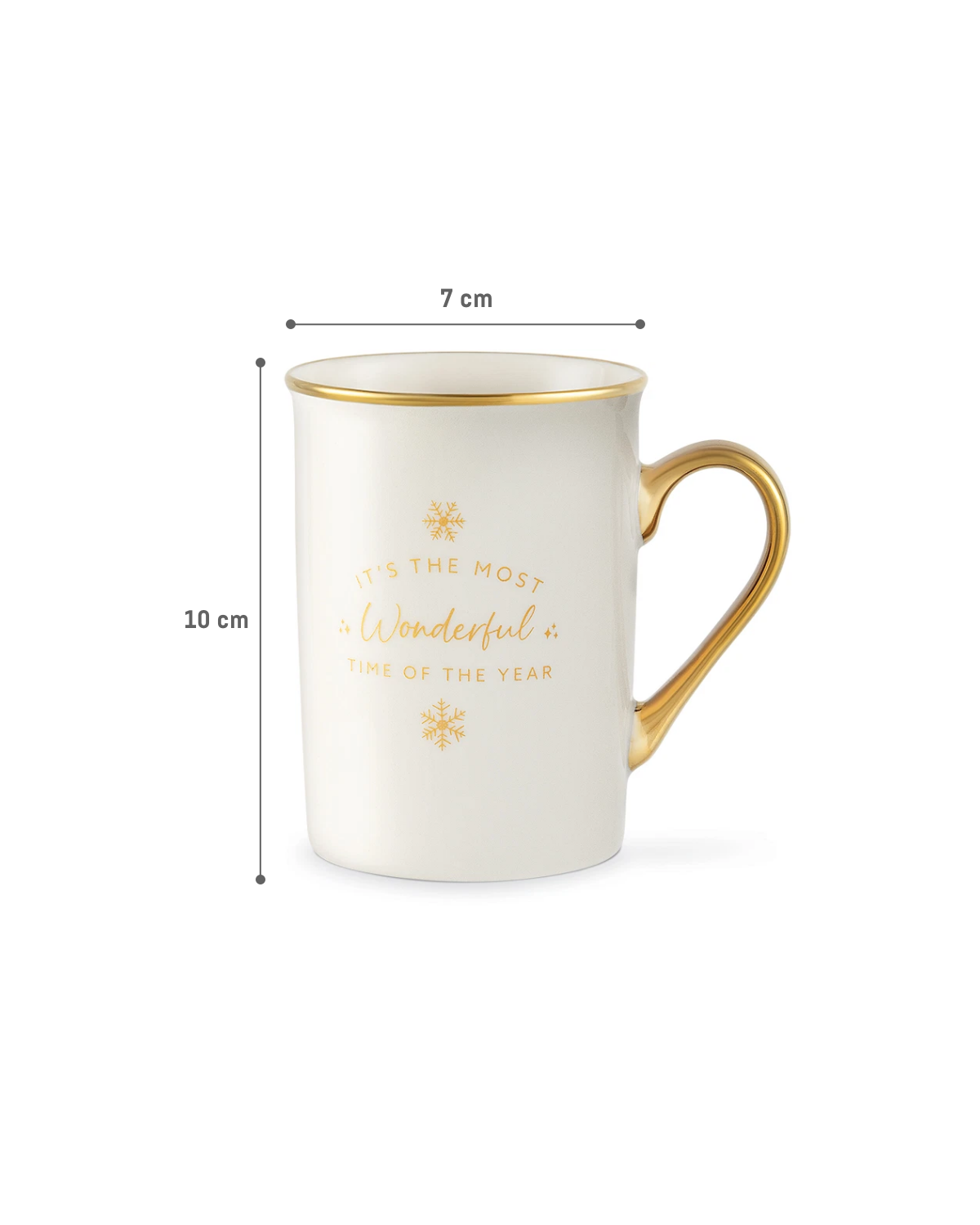 Elegant White & Gold Bone China Mug - 280ml Coffee & Tea Cup