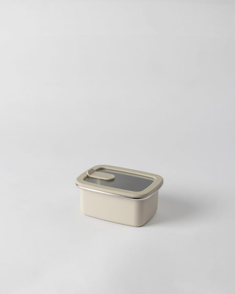 Stainless Steel Food Storage Container with Lid - Soft Beige - 600ml