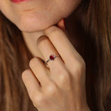 925 Sterling Silver Synthetic Ruby Ring - Classic Elegant Design