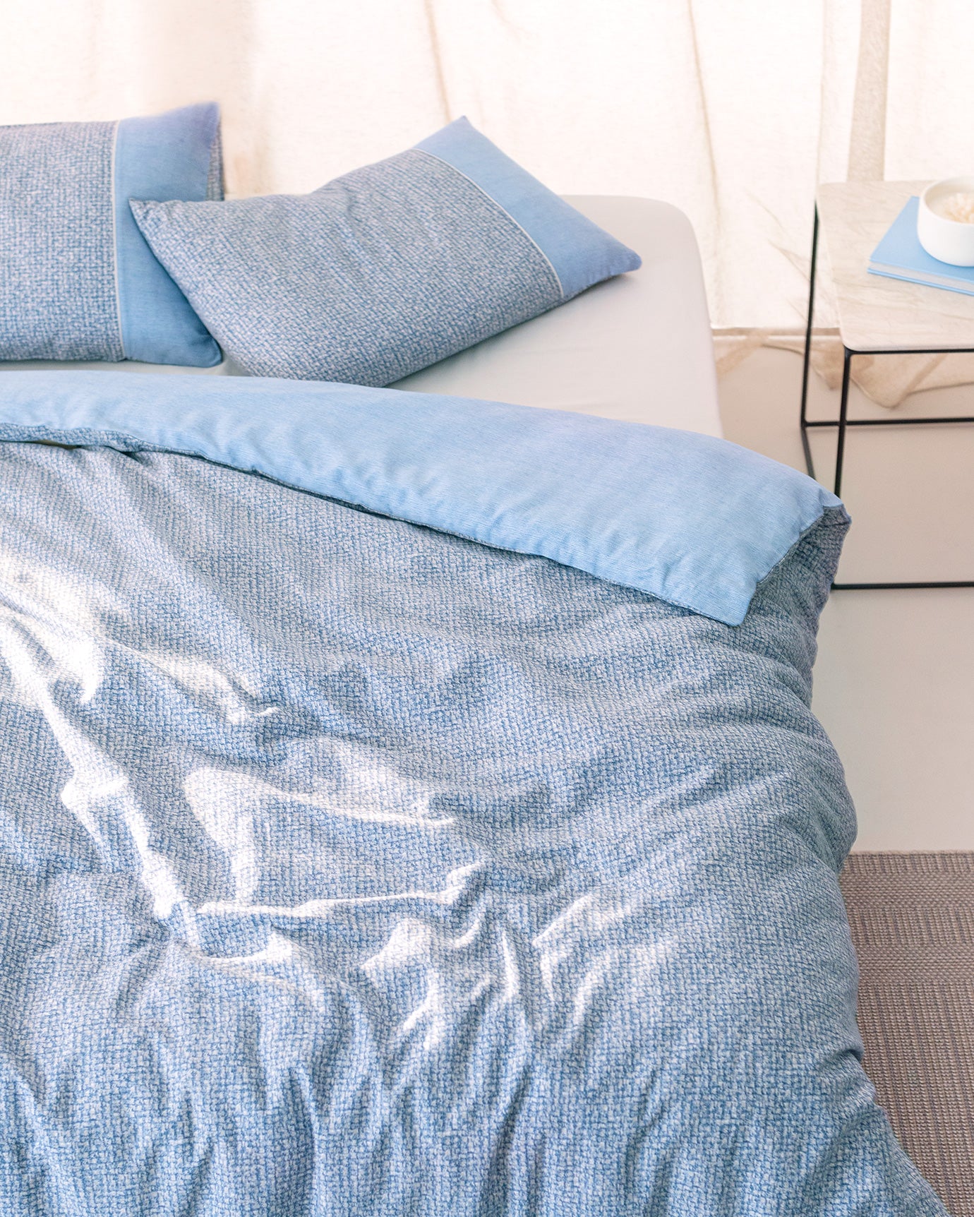 100% Cotton King Size Duvet Cover Set - Orpen Crepe Weave