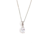 Premium 925 Sterling Silver Oval Zircon Necklace