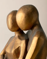 Resin Decorative Figurine - Elegant Gold Finish Abstract Sculpture