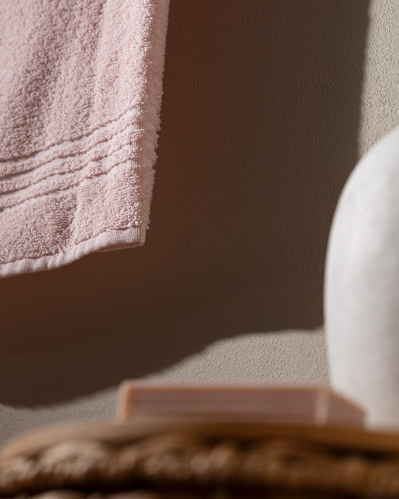 Plush Cotton Face Towel - Powder Pink