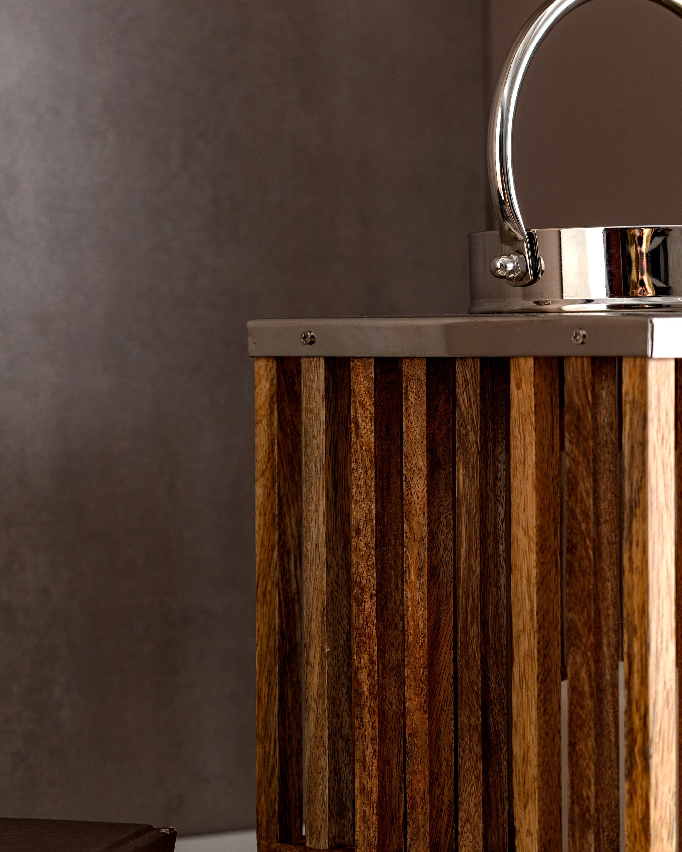 Mango Wood Lantern - Artisanal Amber Glow