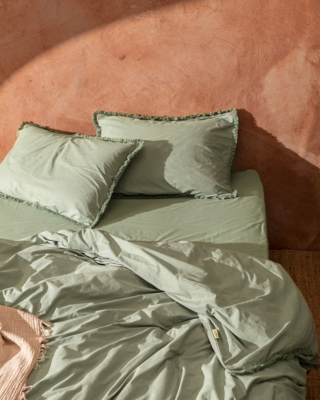 Soft Cotton Single Duvet Cover Set - Elegant Tasseled Finish